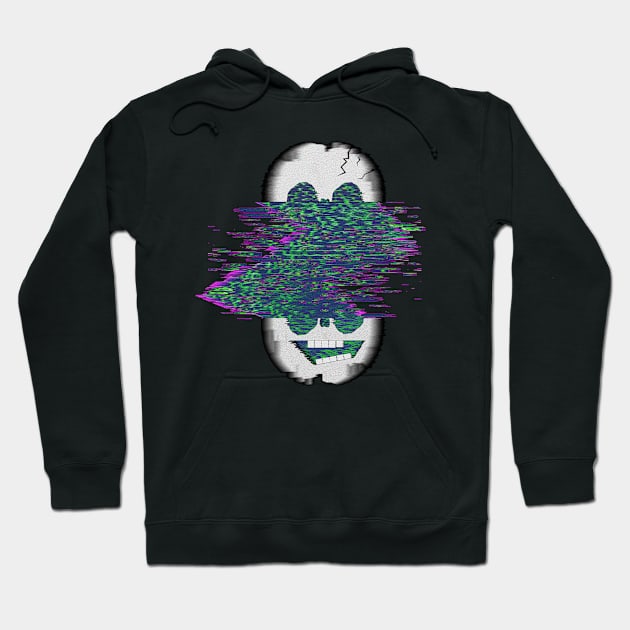 Crazy Glitch Skull - V.one Hoodie by Lumos19Studio